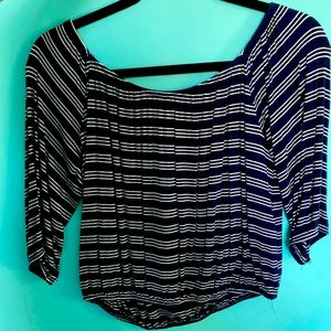 Hollister Long sleeve Navy Blue and White Striped Shirt